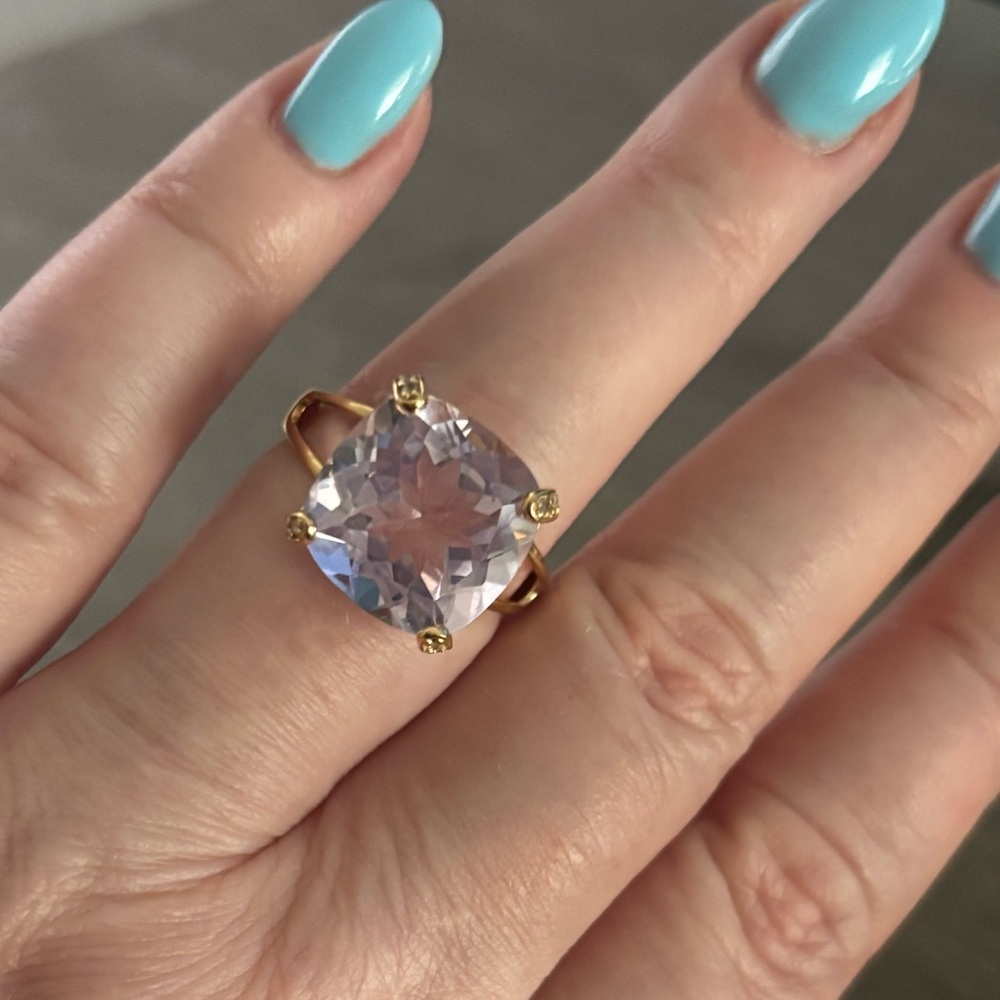 💜 rose de France amethyst 14kt gold/sterling ring